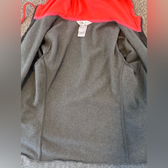 The North Face womens  charcoal zip-up hoodie with Orange Highlights - Picture 8 of 8
